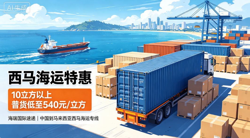 中国到马来西亚海运商业普货价格低至540/立方 产品图